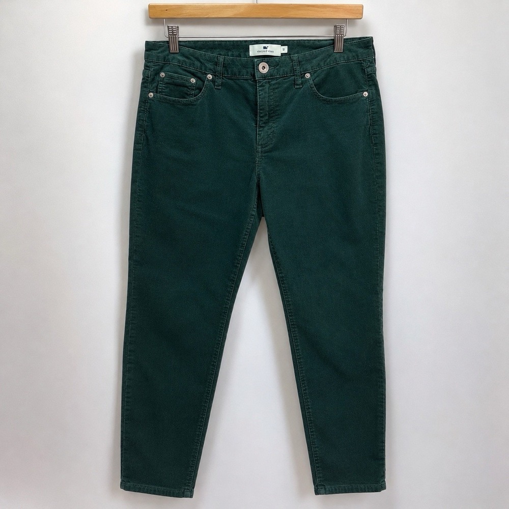 Vineyard Vines High Rise Skinny Jeans Green Women's Size 12 Stretch Pants
